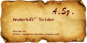 Anderkó Szidor névjegykártya